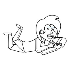 cartoon kid with videogames design