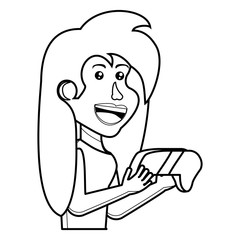 cartoon kid with videogames design