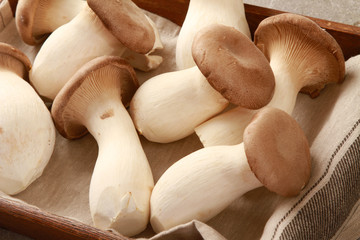 preparing king oyster mushroom