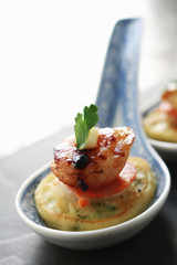 scallop canapes on spoon