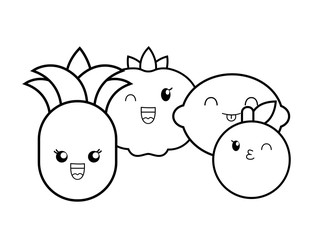 kawaii coffee maker and cookies over white