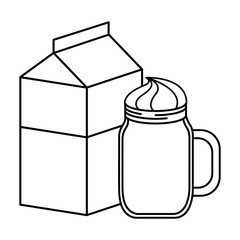 kawaii coffee maker and cookies over white