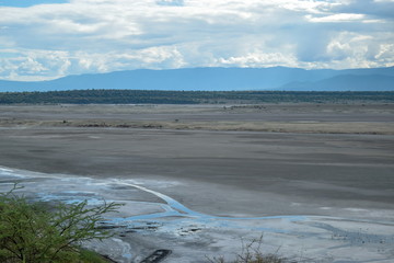 Sea and blue sky, Lake Magadi, Kenya