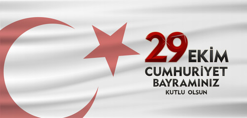 29 ekim cumhuriyet bayrami, Day Turkey. Translation: 29 october Republic Day Turkey and the National Day in Turkey. shining 3D Alphabet Letters, celebration republic. vector illustration