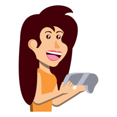 cartoon kid with videogames design