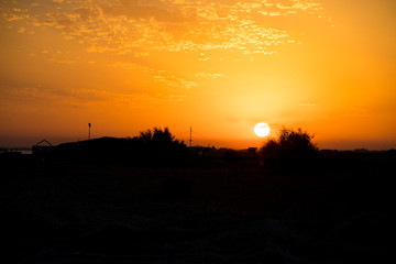Amazing view of clear sea landscape with cloudy sky as a background Sunset time.