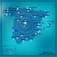 Spain map illustration. Vector