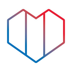 french flag heart geometric symbol