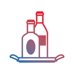 wine bottles liquor beverage on tray