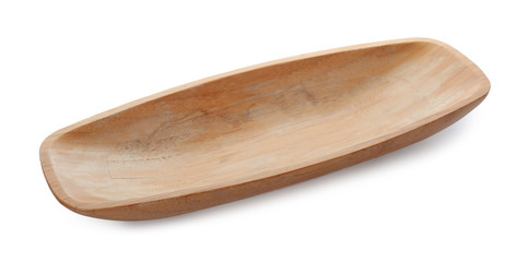 Dish made of bamboo on white background