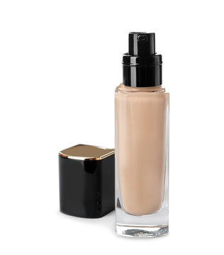 Bottle Of Skin Foundation On White Background