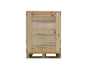 wooden boxes on palette isolated