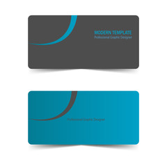 set of business card template with dark blue metal design vector