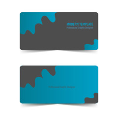 set of business card template with dark blue metal design vector