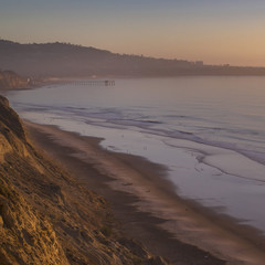 Steep cliffs and Pacific Ocean at Blacks Beach
