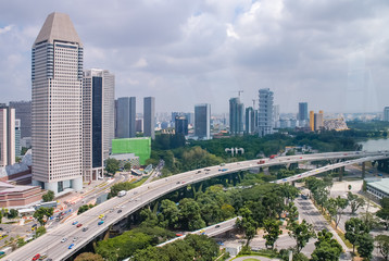 Naklejka na ściany i meble Singapore highway view