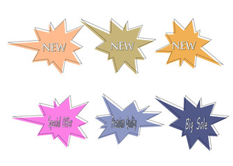 new abstract star burst sticker label sale icon element
