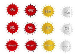 new abstract star burst sticker label sale icon element