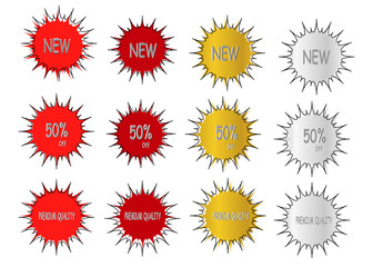 new abstract star burst sticker label sale icon element
