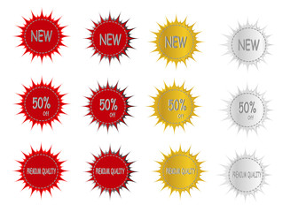 new abstract star burst sticker label sale icon element