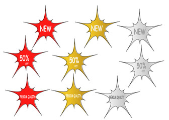 new abstract star burst sticker label sale icon element