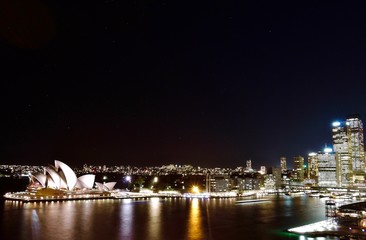 Night view over the Sydney Opera House 