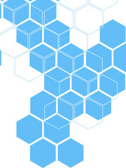 亀甲模様　六角形　サインエス　科学　メタル　金属