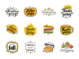 Happy Thanksgiving day typography.