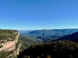 View over the Blue Mountains in New South Wales in Australia