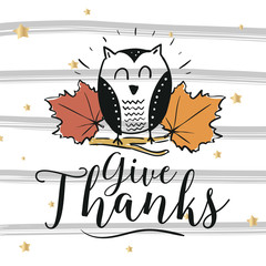 Happy Thanksgiving day typography.