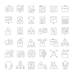 office and business icons, outline icons