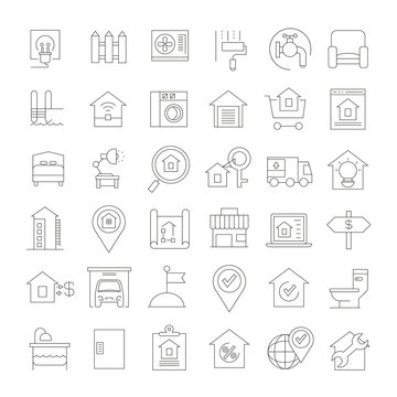 real estate outline icons