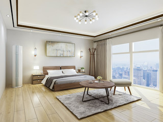 Naklejka na ściany i meble Modern minimalist bedroom design