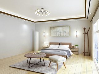 Naklejka na ściany i meble Modern minimalist bedroom design