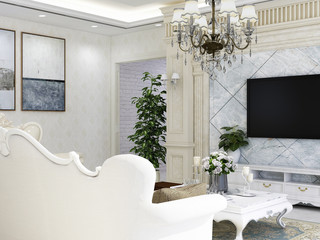 Modern European luxury living room design