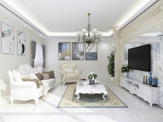 Modern European luxury living room design