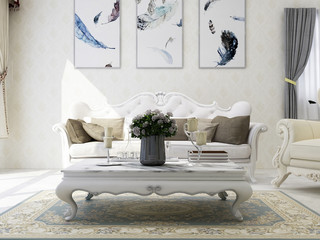 Modern European luxury living room design