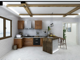 European retro kitchen design