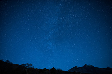 It is the scenery of the star. I shot at the ski resort in Nagano prefecture of Japan.