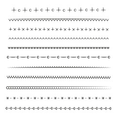 hand drawn vector line border set 