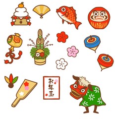 お正月アイコンセット