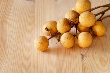 Bunch of tropical fruit Longan (Dimocarpus Longan).