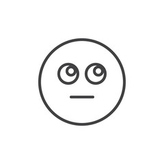 Thinking face emoji outline icon. linear style sign for mobile concept and web design. Face With Rolling Eyes emoticon simple line vector icon. Symbol, logo illustration. Pixel perfect vector graphics