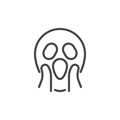 Shocked face emoji outline icon. linear style sign for mobile concept and web design. Panic emoticon simple line vector icon. Symbol, logo illustration. Pixel perfect vector graphics