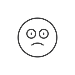 Surprised face emoji outline icon. linear style sign for mobile concept and web design. surprised emoticon simple line vector icon. Symbol, logo illustration. Pixel perfect vector graphics