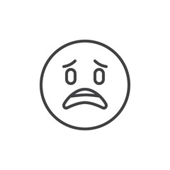 Sad emoticon outline icon. linear style sign for mobile concept and web design. Surprised face emoji simple line vector icon. Symbol, logo illustration. Pixel perfect vector graphics