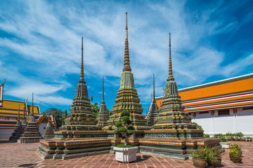 Fototapeta premium Thai architecture in Pho temple or Wat Pho in Bangkok, Thailand.