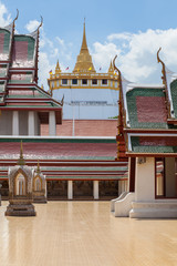 color gold temple mountain gold pagoda in Thailand