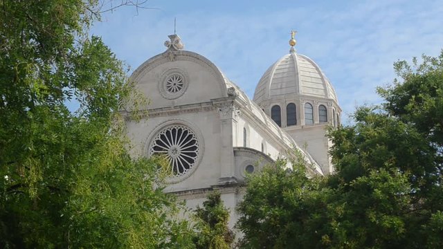
St James Cathedral in Sibenik, Dalmatia, Adriatic Sea, Croatia. The Cathedral is on the UNESCO World Heritage List. Katedrala sv. Jakova. The Cathedral of St James is unique and outstanding building