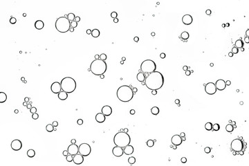 Group of foam bubble from soap or shampoo washing isolated on white background on top view photo object design